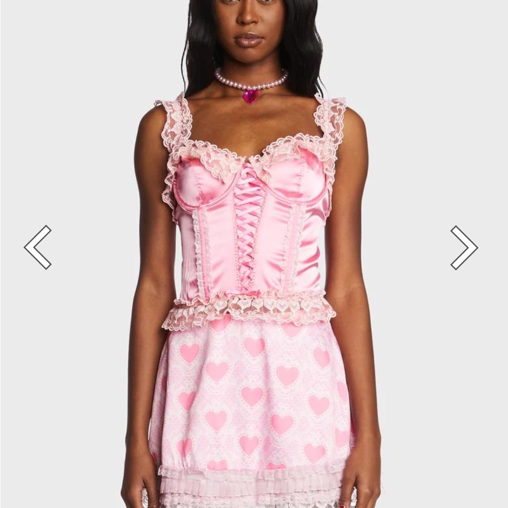 Dolls Kill satin and lace corset top